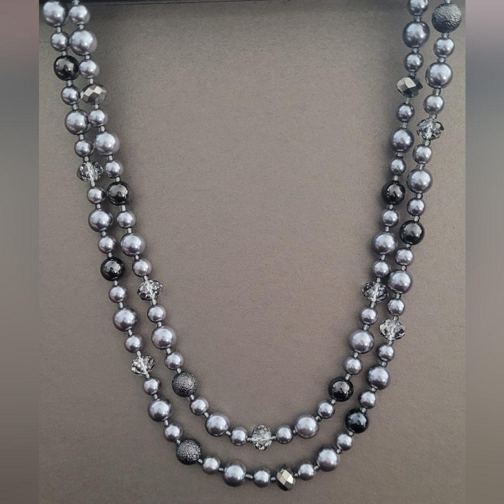 Elegant Silver Beaded Necklace
